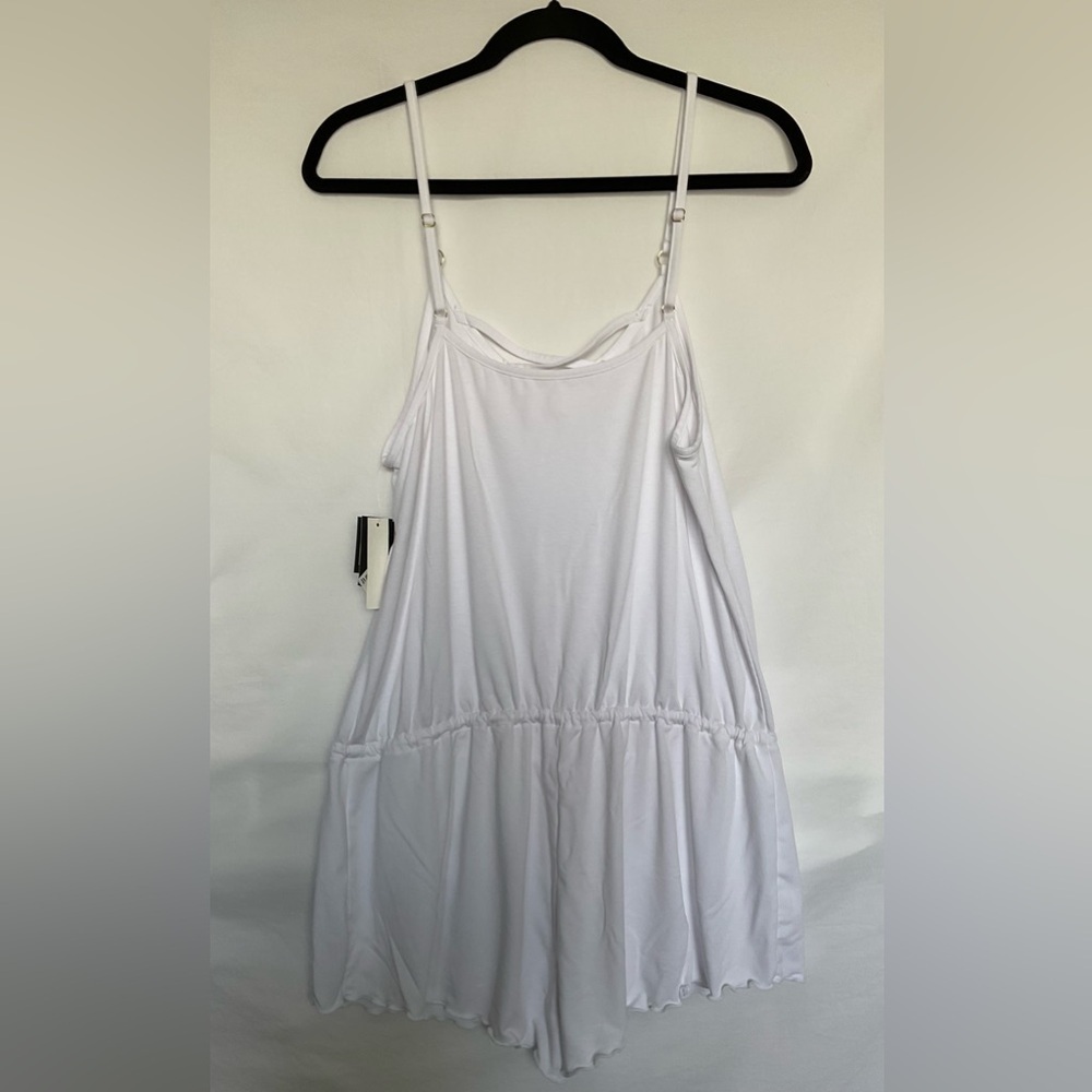 California Waves White Swim Coverup with Criss-Cross Detail - Picture 3 of 6